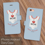 iphone7 対応 手帳型 スマホケース I LOVE MOM