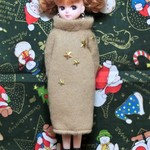 リカちゃん＊ウールロングワンピース　ベージュ　スター