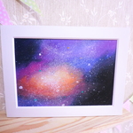 油絵　『星空』　額付き
