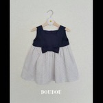 navy&dot スクエアネックワンピース