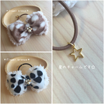 もこもこ♡プードルファーのリボンヘアゴム＊アニマル