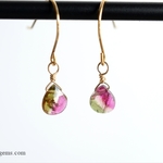 14kgf バイカラートルマリン（pink×green）天然石ピアス/イヤリング