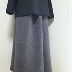 さとはな様 ご予約分   スカート風ガウチョパンツ  ジャズネップ  ロング丈  濃いグレー          