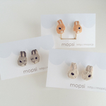 うさぎ 刺繍ピアス/イヤリング
