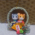 ＊lovebell  様　オーダー商品 お正月　2匹のねこちゃんしめ縄リース＊