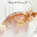 感謝sale❇　エレガントflowerパール付きヘアクリップ❇beige