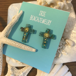 ターコイズのメキシカンクロスピアス