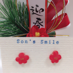 【送料無料あり】【特別価格】梅の花ピアス／sonssmile
