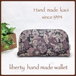 人気柄♪リバティラウンド長財布　ラミネート    Amelie's Rose＆Garden   gray