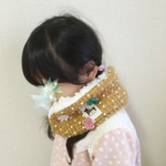 お花のファーネックウォーマー*ぽこぽこニット