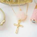 girly pink cross♡ネックレス