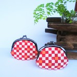 市松の大きな丸がま口