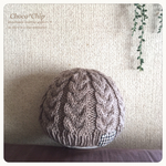 ハート模様のまんまるニット帽　【natural】