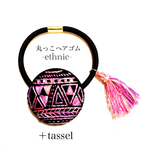 丸っこヘアゴム ethnic -pink×purple-