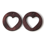 BSC-148-G【4個入り】ハートウッドビーズ,heart Wooden Beads /30mm x 30mm