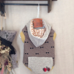 ♪フード付き リボン×無地 冬ワンコ服 size M 完成品♪
