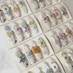 リバティぱっちん留め（オーバル・5ｃｍ）/Memories of Rain　4個セット