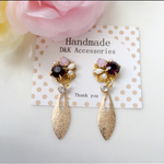 冬カラー ビジュー&パールピアス/イヤリング