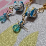 折り鶴ピアス