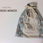 ＊ミントグリーンのお花畑 巾着袋＊