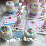 ミニチュア♡ふわふわレインボーケーキセット♡ハンドメイド パフェ ドリンク