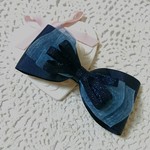【送料込み】Opera❇with navy shiffonリボンバレッタ 