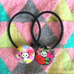 【送込】パンダさん くるみボタン ヘアゴム