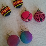 アフリカンバティック☆くるみボタンフックピアス☆1*2*3