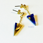 【再販】青色べっこうのシンプルピアス/イヤリング