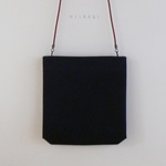 帆布ショルダーバッグsquare ネイビー(紐合皮)