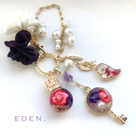 ゴージャス❤︎お花たちのバッグチャーム/purple
