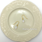 再販12♡チェコドロップ＊ホワイトオパール＊ピアス・イヤリング