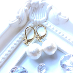✤再…販✤シンプル♡ひとつぶコットンパールのフレンチフックピアス