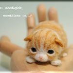 羊毛フェルト　猫　赤ちゃんねこ（茶）　ネコ