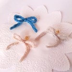 *再販*ふわふわ毛糸のリボンピアス