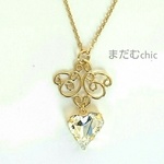 Swarovskiハートのシャンデリアペンダント