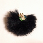 ファー片耳ピアス black