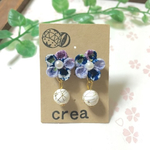 再販×6☆ゆらゆら唐草ビーズピアス（あお）