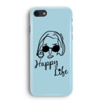 スマホケース・“HAPPY LIFE”水色
