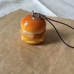 樹脂粘土のフィッシュバーガーストラップ
