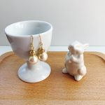 コットンパールのシンプルピアス