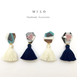 【SALE】☆1点もの☆カクカクパーツとタッセルのピアス/イヤリング