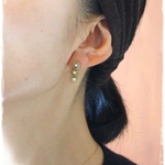 手編みレースのまるまるまるピアス♪追加カラー登場♪ JASPER handmade ○○○tatting lace NO.170　14kgfピアスに変更可♪