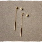 14kgf　2way スワロフスキーパール ピアス