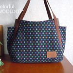 カラフルドット♪black*ウールのバッグ