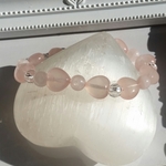強烈に恋愛運をアップ‼リボン🎀　ローズクォーツブレスレット
