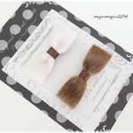 再販☆ショートファーリボンの可愛いヘアクリップセット