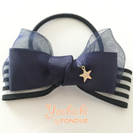 【OUTLET】星がゆれる★シフォンとストライプのリボンヘアゴム