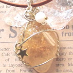 ★シトリン大粒ペンダントSTAR★GOLD