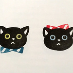 Boy?Girl?ネコのスタンプ＆リボンはんこ